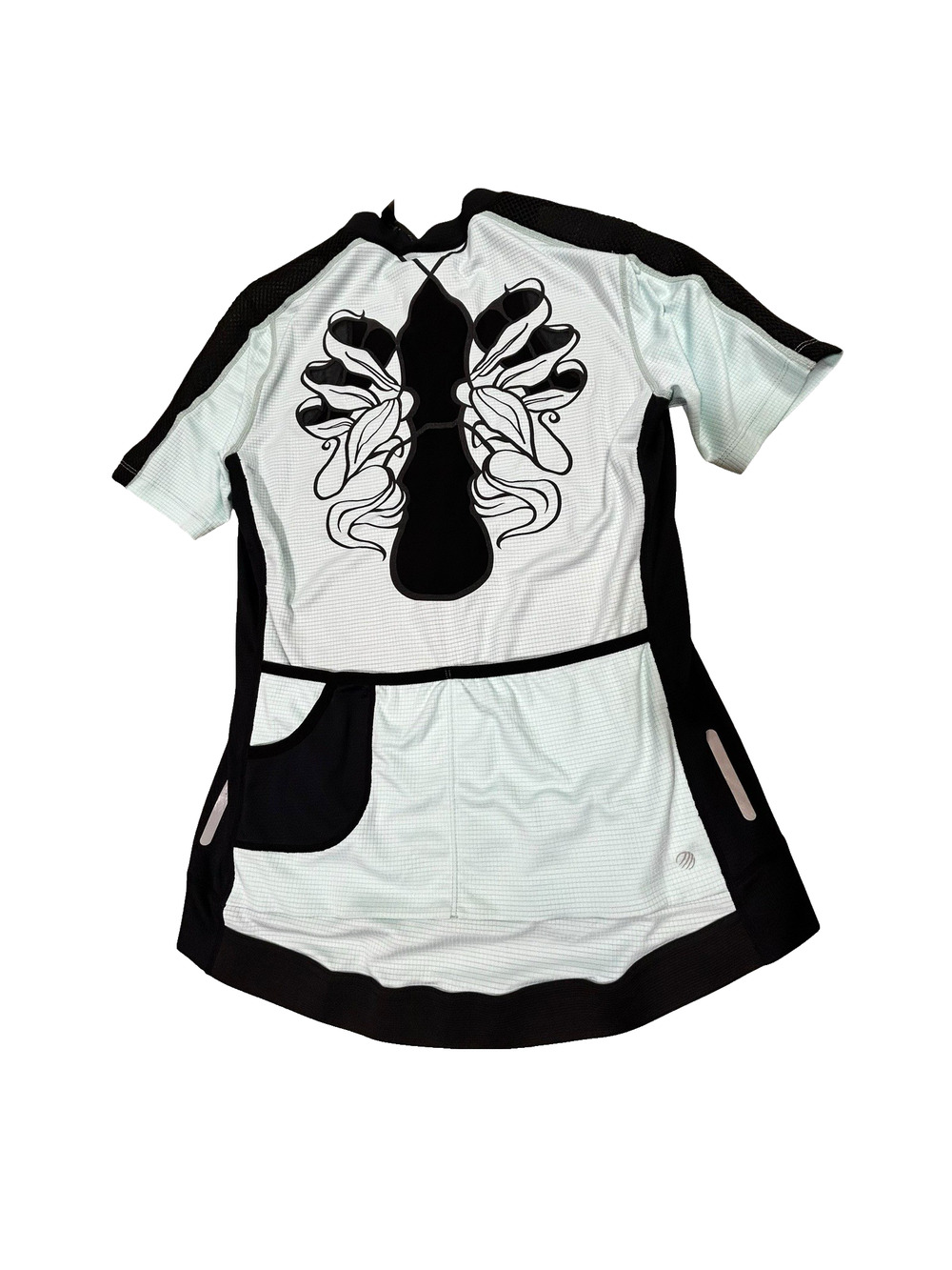 MPG Cycling Jersey Women's L 1/2 Zip Graphic Design Green Black Stretch